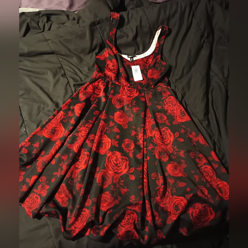 Torrid brand red roses dress